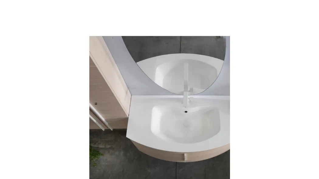 Mobile da Bagno in rovere e lavabo mineralguss K25 31 di Compab