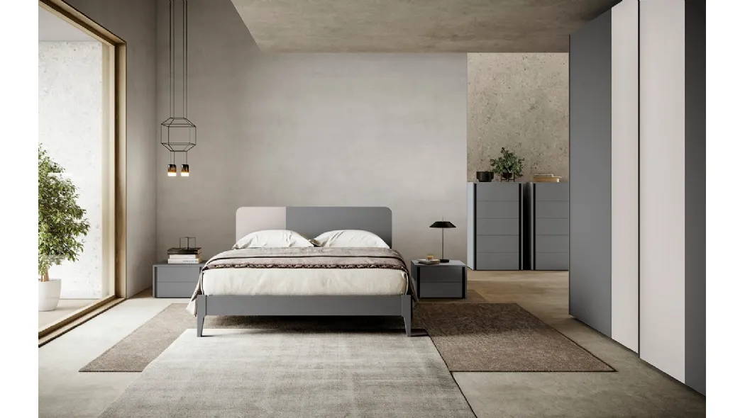 Letto con testiera Golf Sector Grigio di Colombini Casa