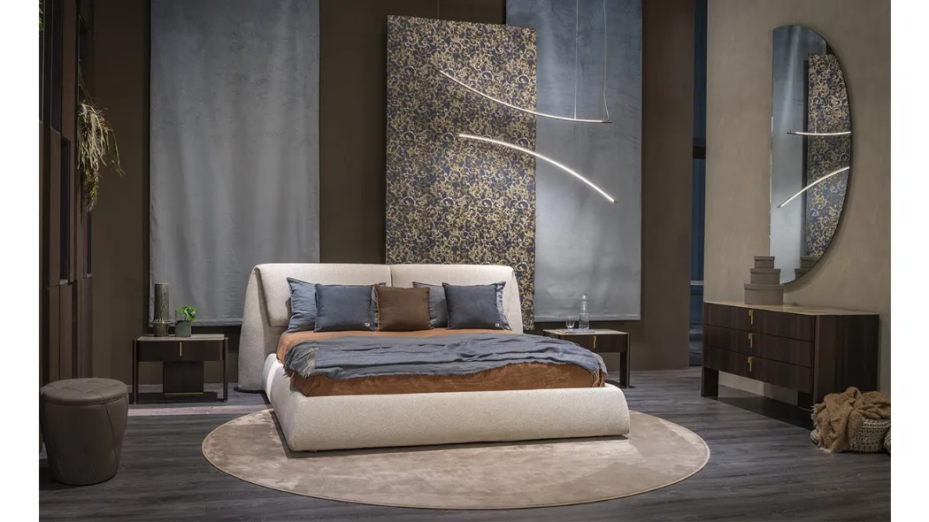 Letto Simon in tessuto imbottito di Cattelan Italia