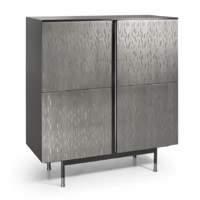 Madia Melody Rain Cabinet in legno rivestita in metallo di Cantori